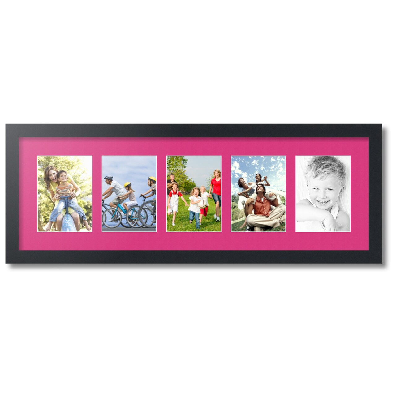 ArtToFrames Collage Photo Picture Frame with 5 - 5x7 inch Openings, Framed in Black with Over 62 Mat Color Options and Plexi Glass (CSM-3926-152)